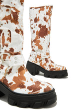 Load image into Gallery viewer, Alix Knee High Buckle Combat Boots - Cow