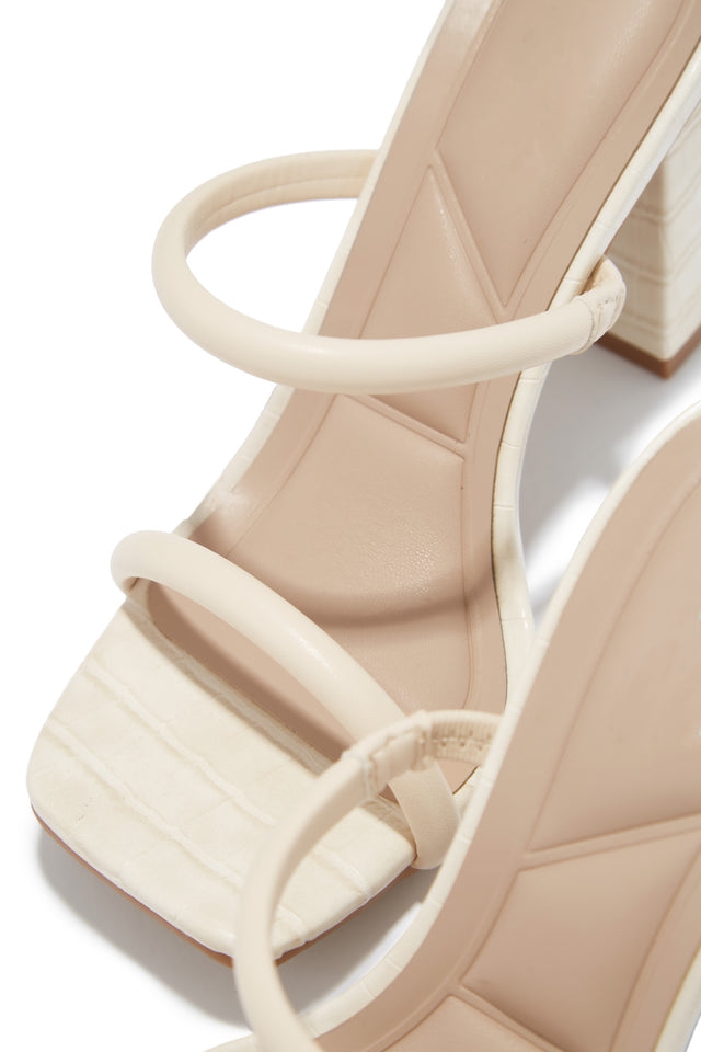 Load image into Gallery viewer, Jenna Block Heel Mules - Beige Croc