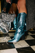 Load image into Gallery viewer, Delaney Block Heel Cowgirl Boots - Blue