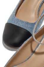 Load image into Gallery viewer, Harlan Ankle Strap Block Mid Heels - Denim