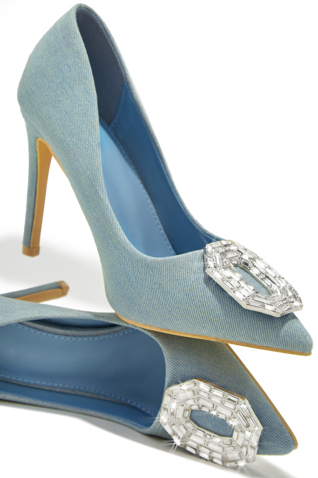 Load image into Gallery viewer, Blue Denim Pumps