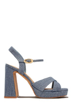 Load image into Gallery viewer, Denise Denim Platform Heels - Denim