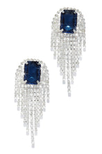 Load image into Gallery viewer, Blue Embellished Dangle Statement Earring