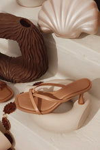 Load image into Gallery viewer, Elena Mid Heel Mules - Camel