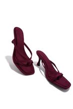 Load image into Gallery viewer, Elena Mid Heel Mules - Wine Suede