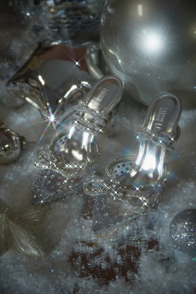 Load image into Gallery viewer, Elina Embellished Ankle Strap Pumps - Silver