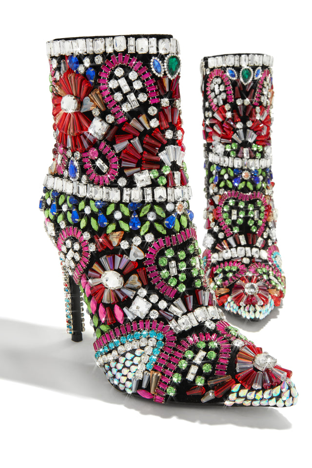 Load image into Gallery viewer, High Heel Embellished Booties