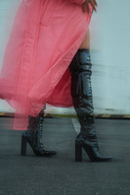 Load image into Gallery viewer, Ericka Block Heel Over The Knee Boots - Black