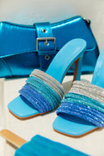 Load image into Gallery viewer, Feeling Myself Embellished High Heel Mules - Blue