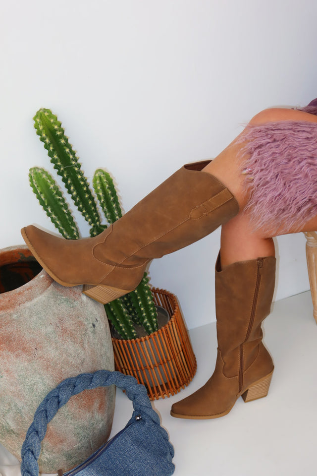 Load image into Gallery viewer, Festival Forever Cowgirl Boots - Tan