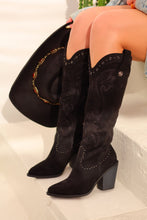Load image into Gallery viewer, Festival Season Cowgirl Boots - Black Suede