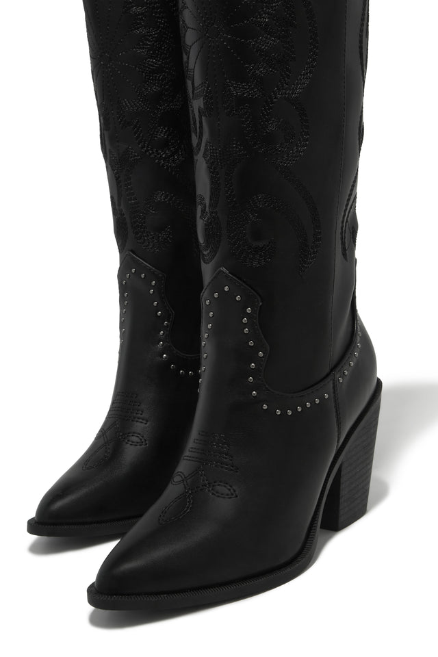 Load image into Gallery viewer, Festival Season Cowgirl Boots - Black