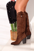 Load image into Gallery viewer, Festival Season Cowgirl Boots - Brown Suede