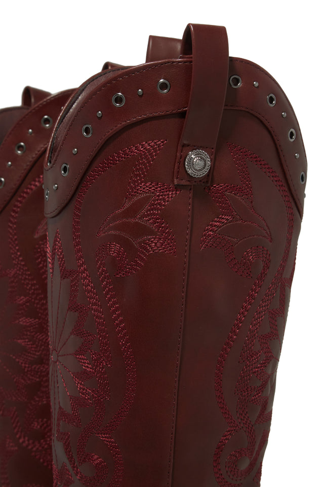 Load image into Gallery viewer, Festival Season Cowgirl Boots - Wine