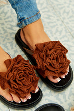 Load image into Gallery viewer, Florence Flower Chunky Sandals - Brown