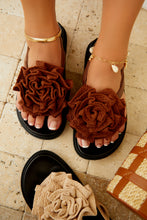 Load image into Gallery viewer, Brown Rosette Sandals