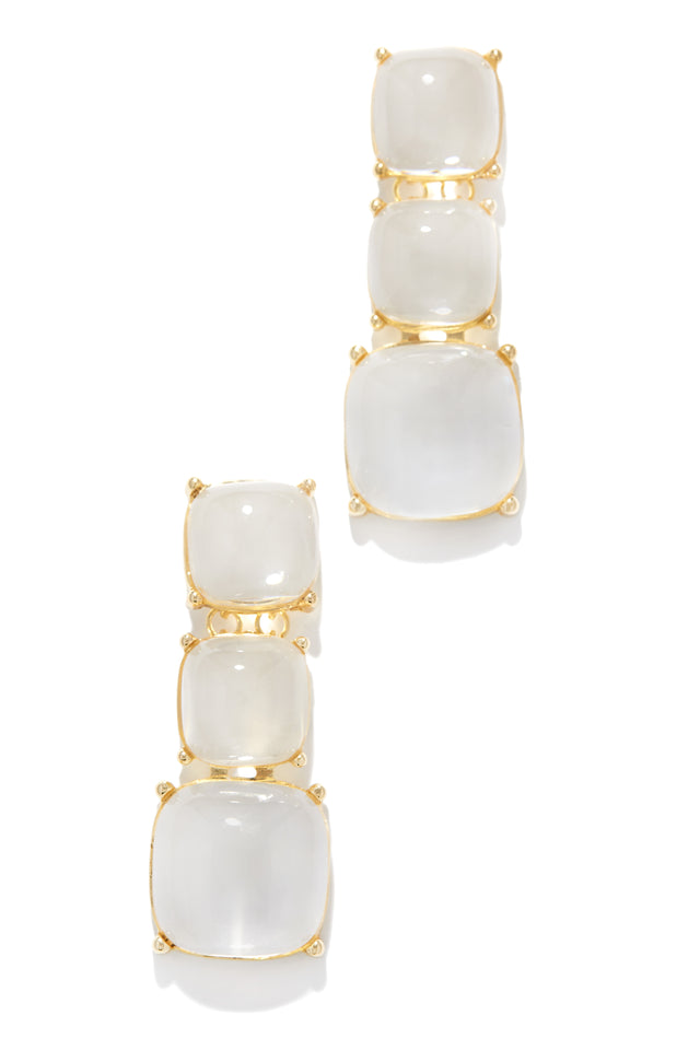 Load image into Gallery viewer, Clear Stone Drop Earrings