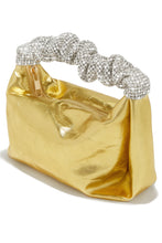 Load image into Gallery viewer, Silver Top Handle Gold Bag
