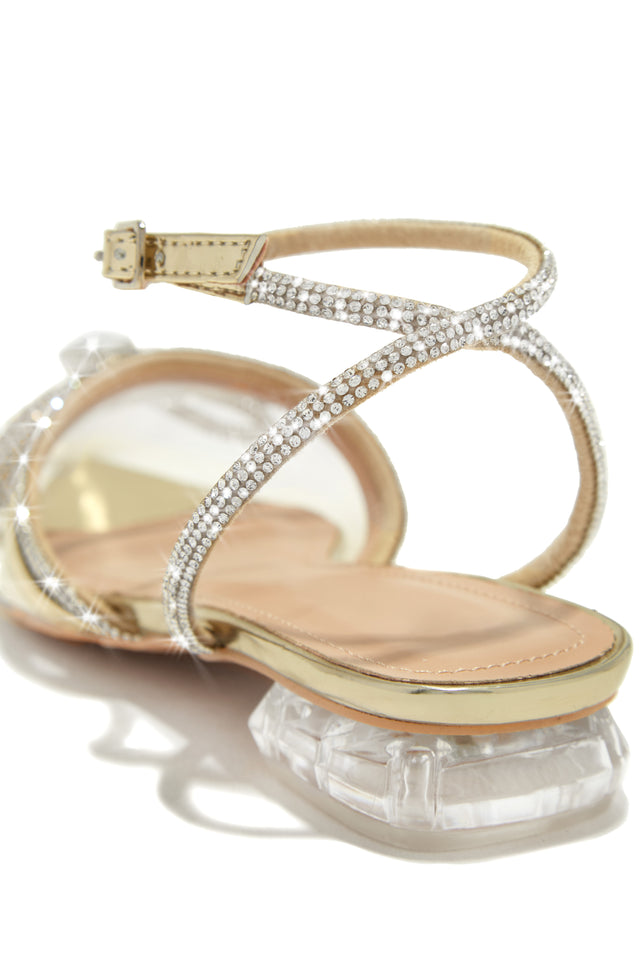 Load image into Gallery viewer, The Afterparty Embellished Pointed Toe Flats - Gold