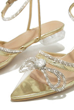 Load image into Gallery viewer, The Afterparty Embellished Pointed Toe Flats - Gold