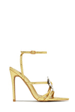 Load image into Gallery viewer, Gold-Tone Single Sole Embellished Heels