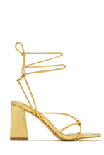 Load image into Gallery viewer, Briella Lace Up Block Heels - Tan