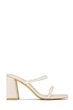 Load image into Gallery viewer, Yesenia Block Mid Heel Mules - Gold