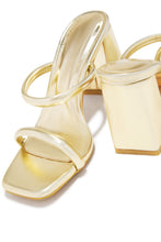 Load image into Gallery viewer, Yesenia Block Mid Heel Mules - Gold