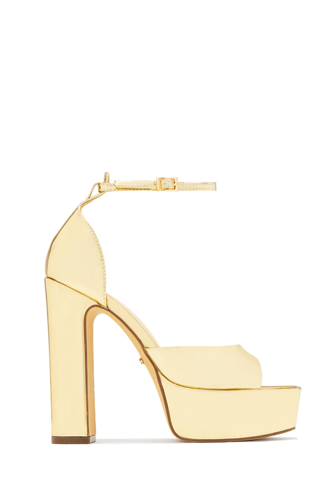 Load image into Gallery viewer, Aliyah Platform Block Heels - Gold