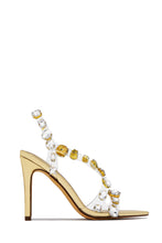 Load image into Gallery viewer, Kiah Embellished Slingback Heels - Gold