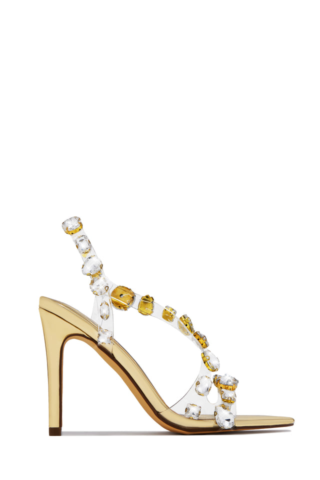 Load image into Gallery viewer, Kiah Embellished Slingback Heels - Gold