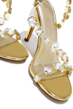 Load image into Gallery viewer, Kiah Embellished Slingback Heels - Gold