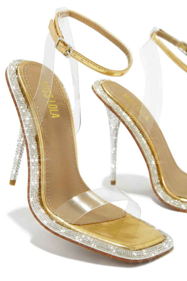 Load image into Gallery viewer, Unforgettable Nights Embellished High Heels - Gold