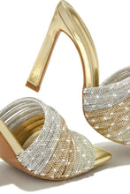 Load image into Gallery viewer, Feeling Myself Embellished High Heel Mules - Gold
