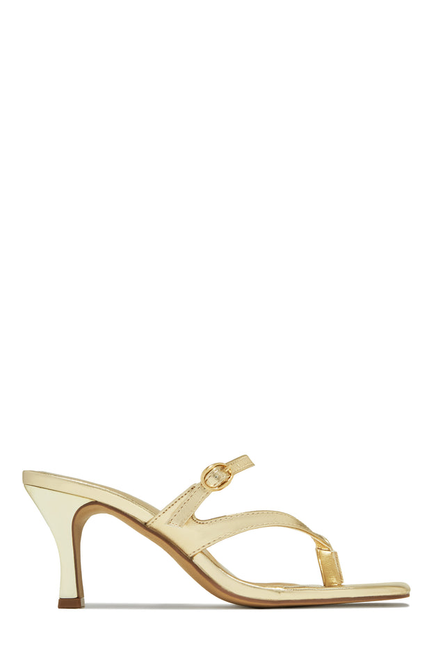 Load image into Gallery viewer, Ainsley Mid Heel Mules - Gold