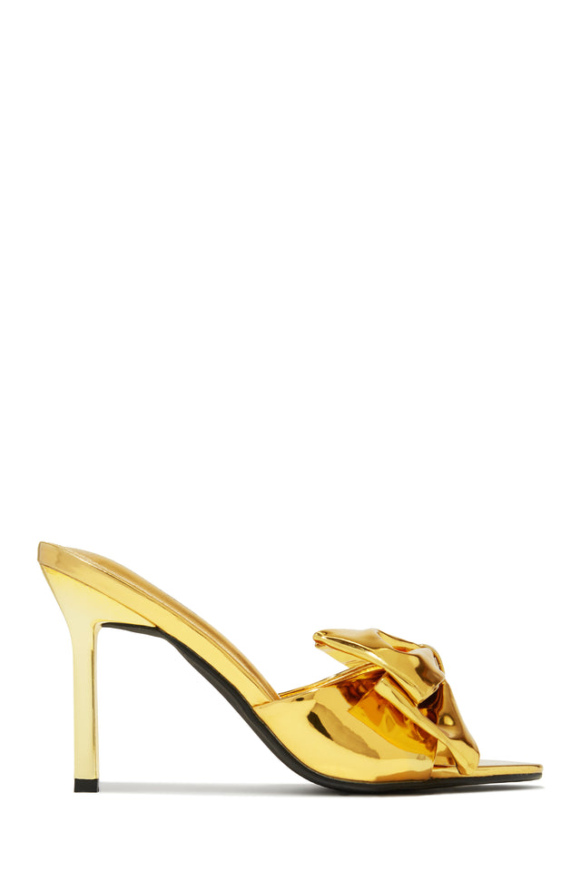 Load image into Gallery viewer, Gold-Tone Single Sole Mule Heels