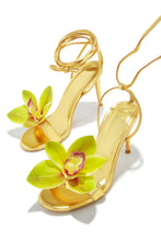 Load image into Gallery viewer, Vacay Getaway Lace Up Single Sole Heels - Gold