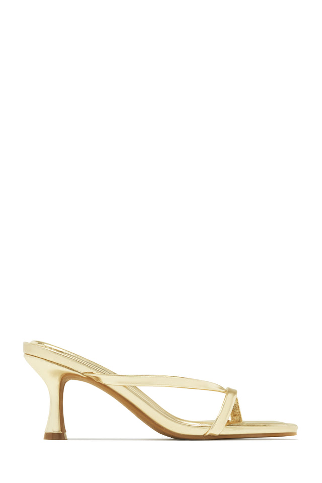 Load image into Gallery viewer, Elena Mid Heel Mules - Gold