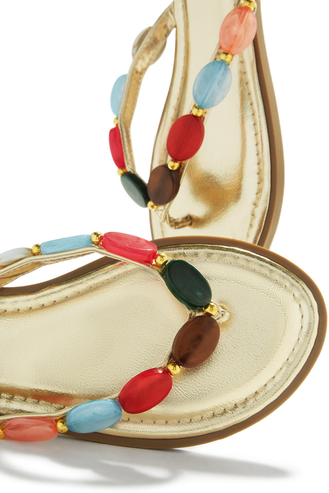 Load image into Gallery viewer, Kehlani Slip On Thong Strap Sandals - Gold