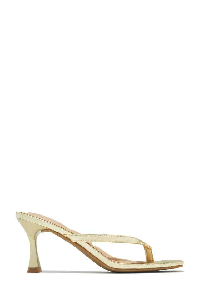 Load image into Gallery viewer, Angelie Mid Heel Mules - Gold