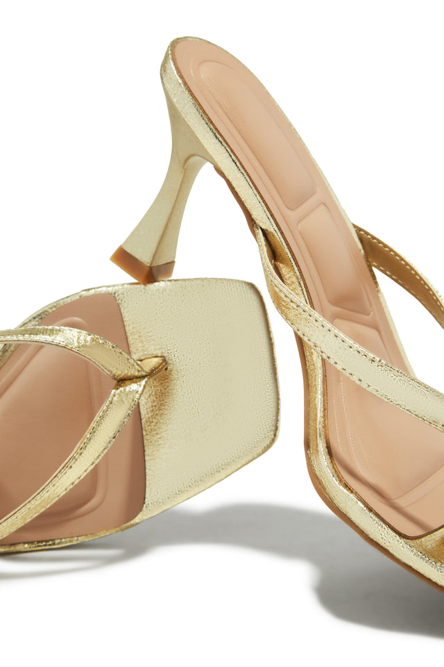 Load image into Gallery viewer, Angelie Mid Heel Mules - Gold