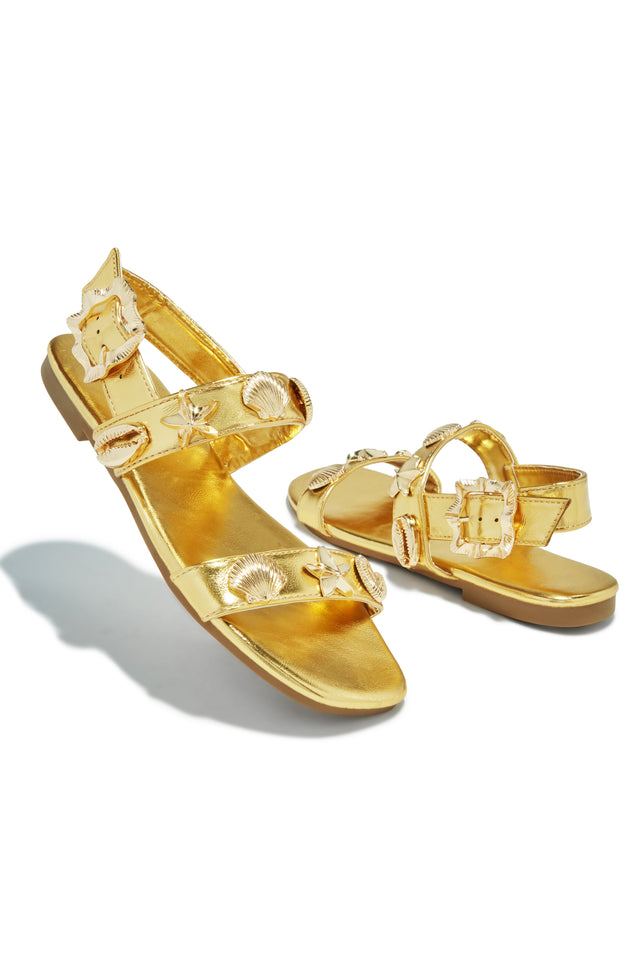 Load image into Gallery viewer, Sea Shore Flat Sandals - Gold