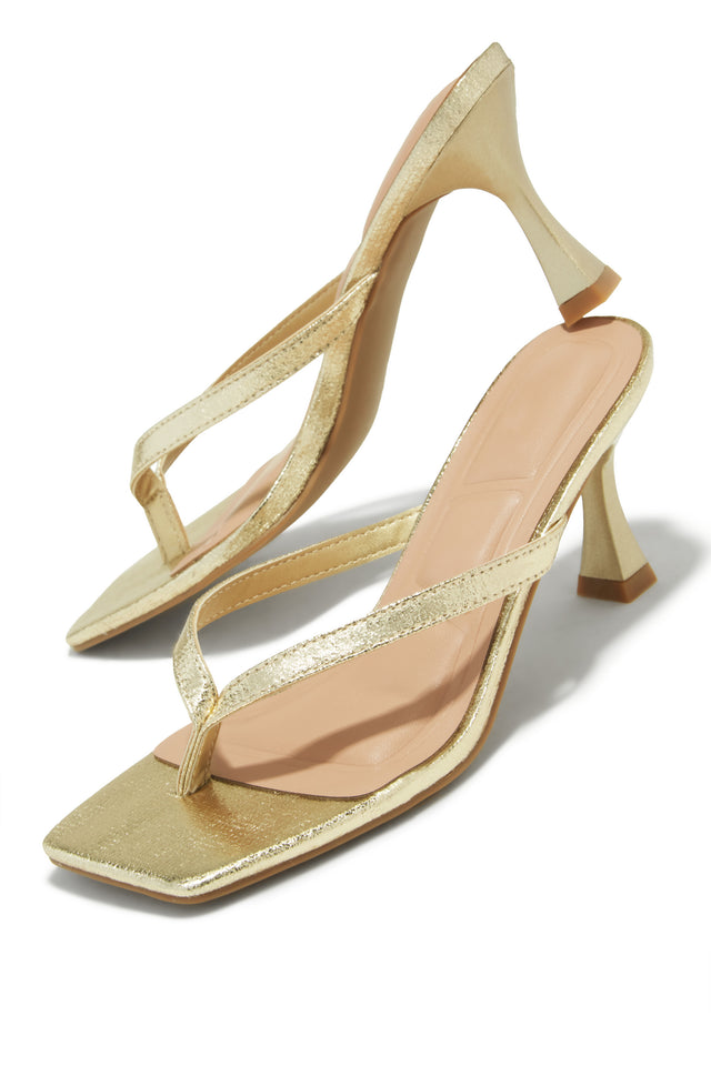 Load image into Gallery viewer, Angelie Mid Heel Mules - Gold