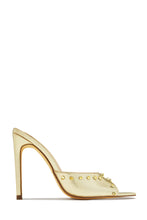 Load image into Gallery viewer, Collette Studded High Heel Mules - Clear
