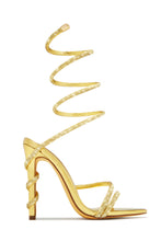 Load image into Gallery viewer, Andria Embellished Around The Ankle Coil Heels - Pink