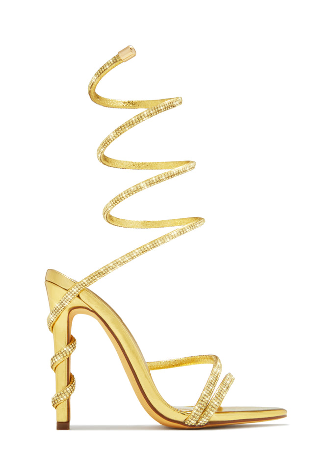 Load image into Gallery viewer, Andria Embellished Around The Ankle Coil Heels - Pink