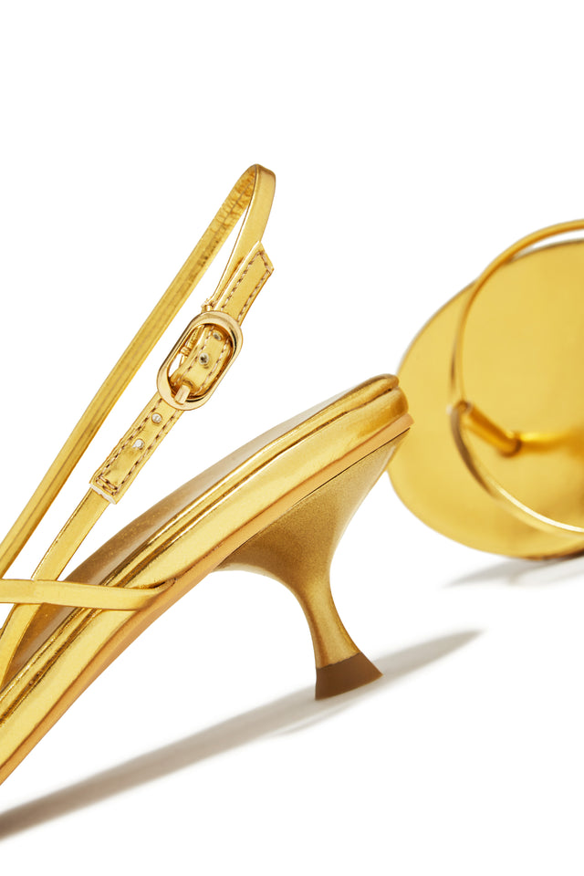 Load image into Gallery viewer, Elodie Slingback Kitten Heels - Gold