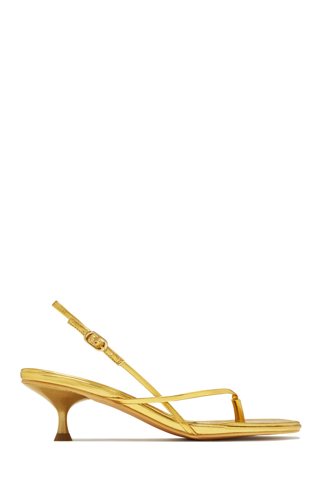 Load image into Gallery viewer, Elodie Slingback Kitten Heels - Gold