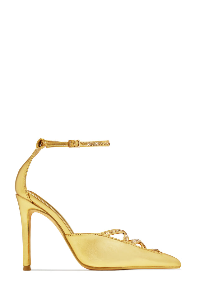 Load image into Gallery viewer, Tanalee Embellished High Heel Pumps - Gold