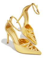 Load image into Gallery viewer, Tanalee Embellished High Heel Pumps - Gold